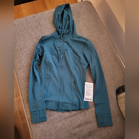 Lululemon define hooded jacket nulu size 8 nwt color storm teal - Picture 2 of 8